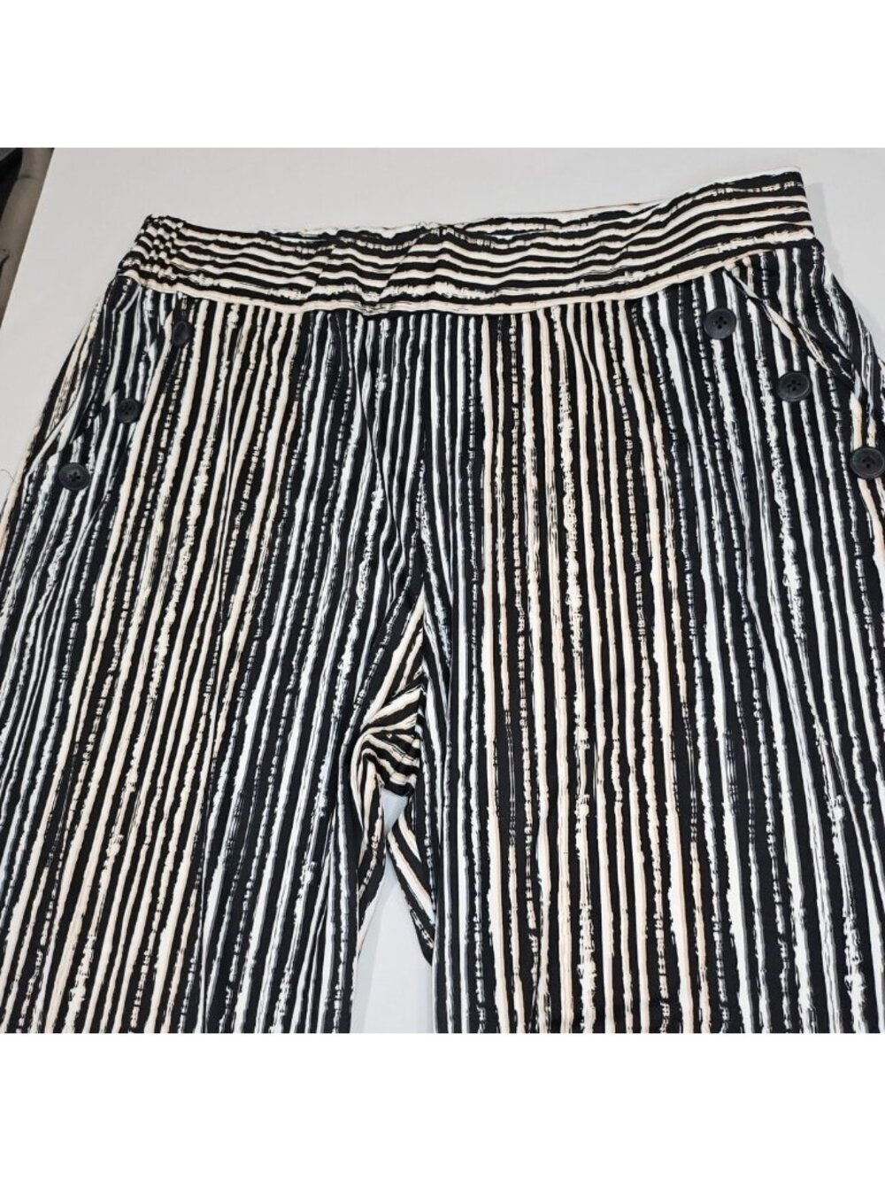 Robert Louis XL Wide Leg Palazzo Pants Nautical Stripe Resort Cruise Coastal - Picture 4 of 10